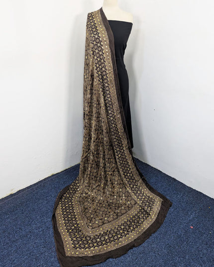 Premium Silk with Handmade Mukesh + Printed Work Dupatta