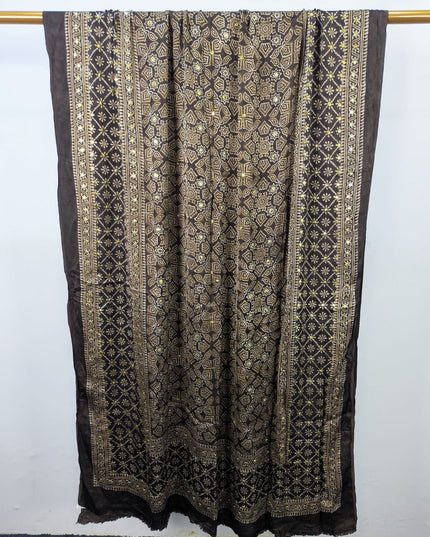 Premium Silk with Handmade Mukesh + Printed Work Dupatta