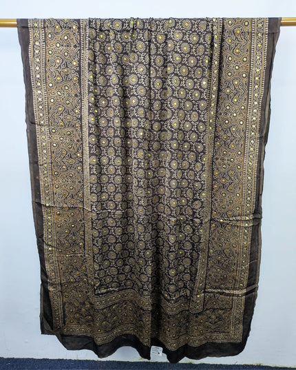 Silk with Handmade Mukesh + Printed Work Dupatta (Ready To Wear)