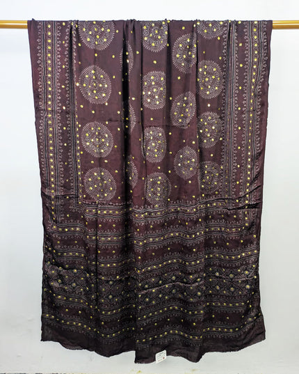 Fancy Silk with Handmade Mukesh + Printed Work Dupatta