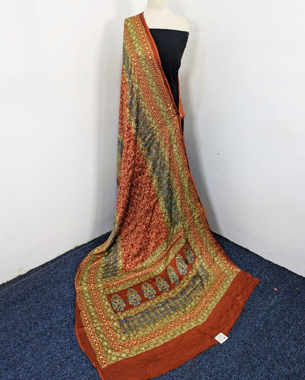 Premium Silk with Handmade Mukesh + Printed Work Dupatta