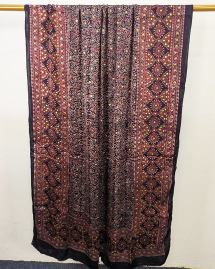 Silk with Handmade Mukesh + Printed Work Dupatta (Ready To Wear)