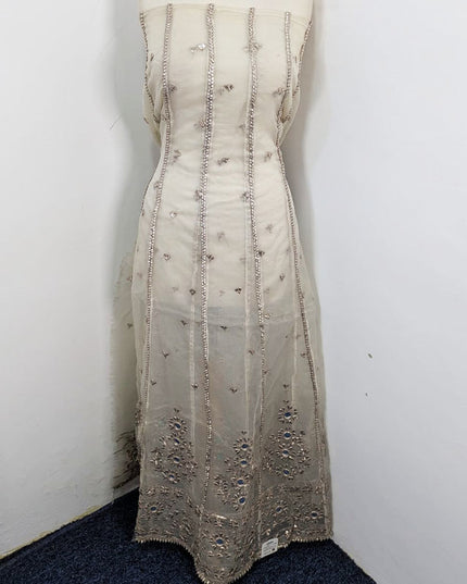 Fancy Organza with Handmade Gotta Work Frock 2Pc Unstitched (Dyeable)