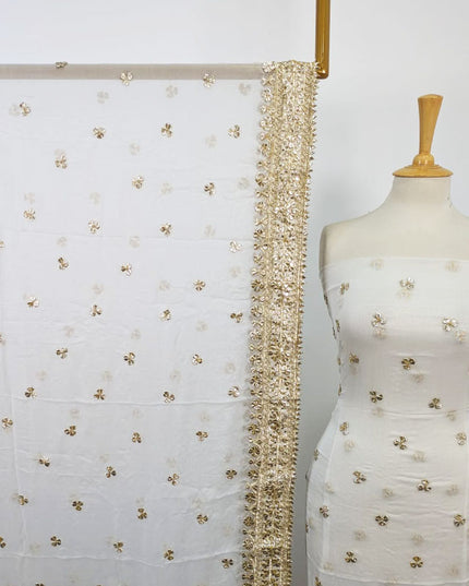 Bamber Chiffon with Handmade Gotta + Sitara Work 2Pc Unstitched (Dyeable)