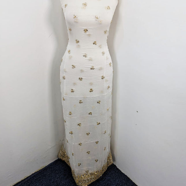 Bamber Chiffon with Handmade Gotta + Sitara Work 2Pc Unstitched (Dyeable)