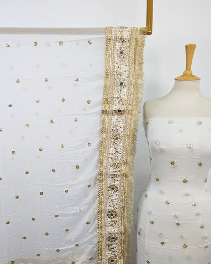 Bamber Chiffon with Gotta + Mirror Sitara Work 2Pc Unstitched (Dyeable)