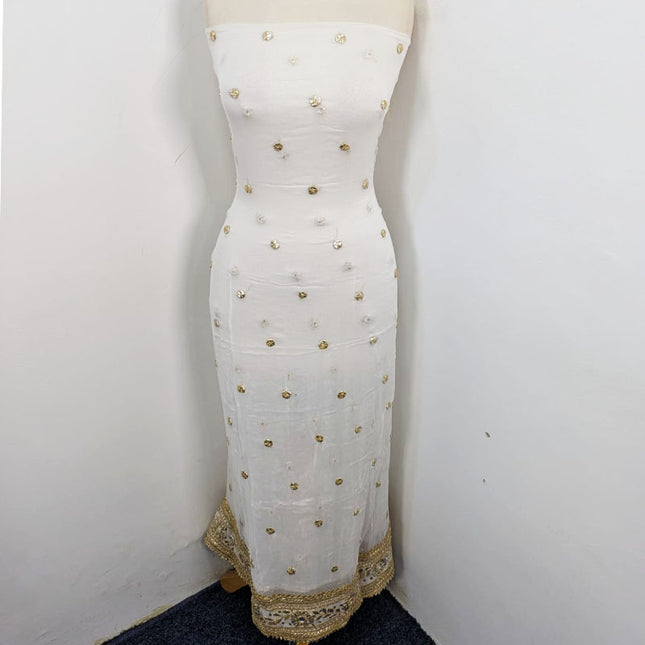 Bamber Chiffon with Gotta + Mirror Sitara Work 2Pc Unstitched (Dyeable)