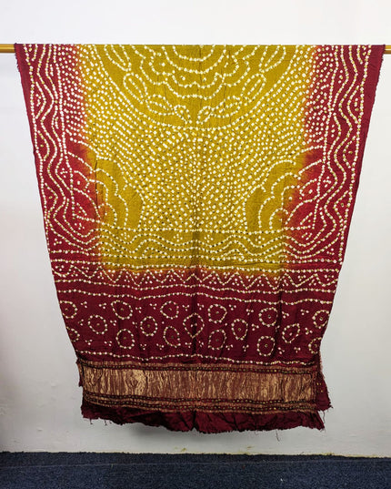 Exquiste Handmade Mukesh Work Gajji Silk Dupatta (Ready To Wear)