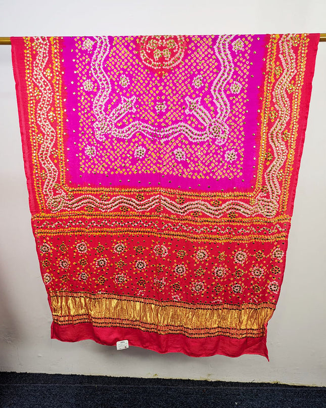 Premium Gajji Silk with Handmade Mukesh Work Dupatta