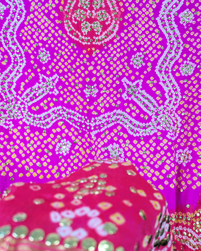 Premium Gajji Silk with Handmade Mukesh Work Dupatta