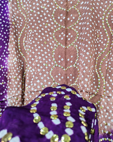Exquisite Handmade Mukesh Work Shamooz Silk Dupatta (Ready To Wear)