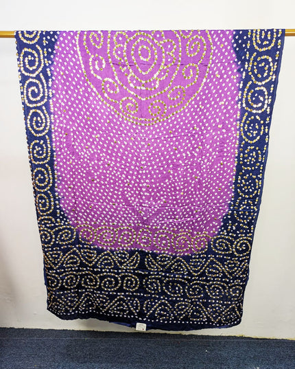 Fancy Shamooz Silk with Handmade Mukesh Work Dupatta (Ready To Wear)