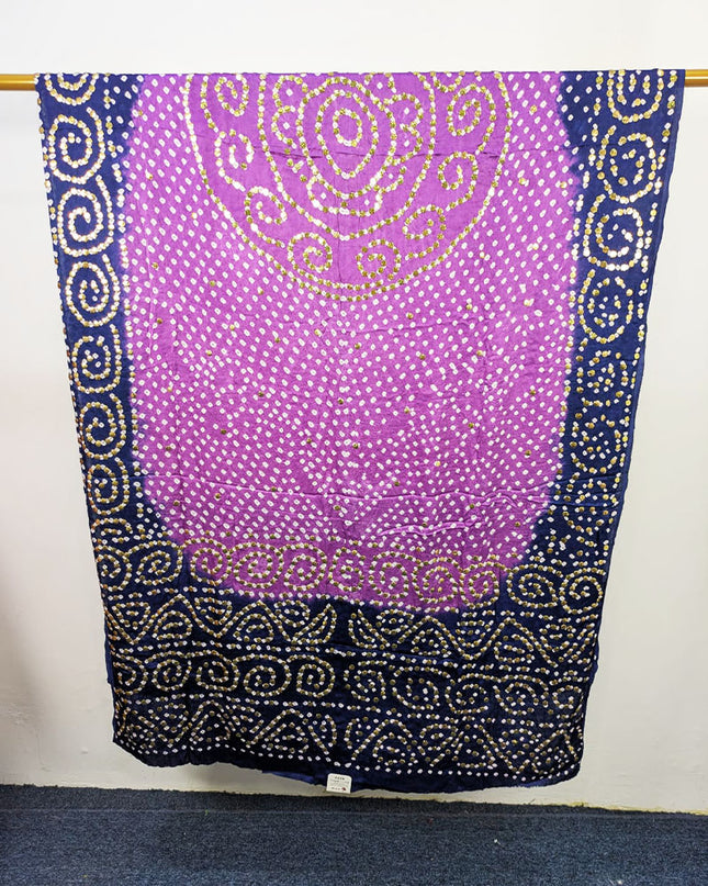 Fancy Shamooz Silk with Handmade Mukesh Work Dupatta (Ready To Wear)