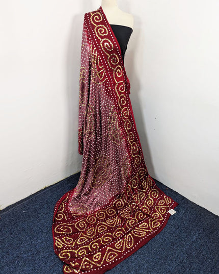 Luxury Shamooz Silk with Handmade Mukesh Work Dupatta