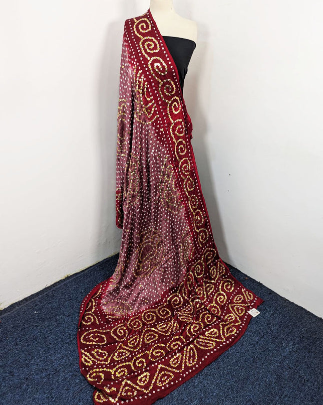 Luxury Shamooz Silk with Handmade Mukesh Work Dupatta