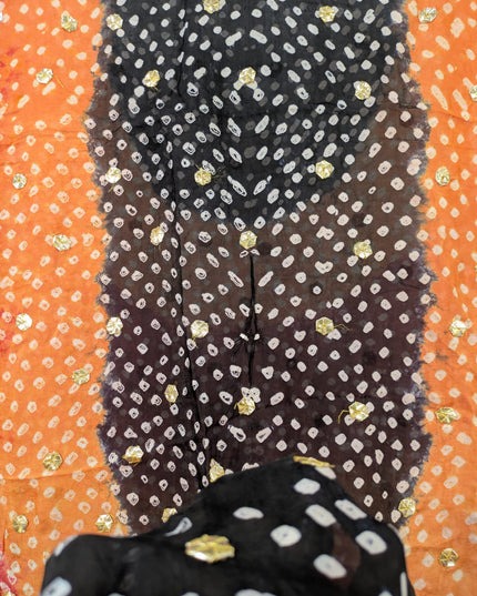 Handmade Chunnri & Gotta Work 4 Sided Border Silk Dupatta (Ready To Wear)