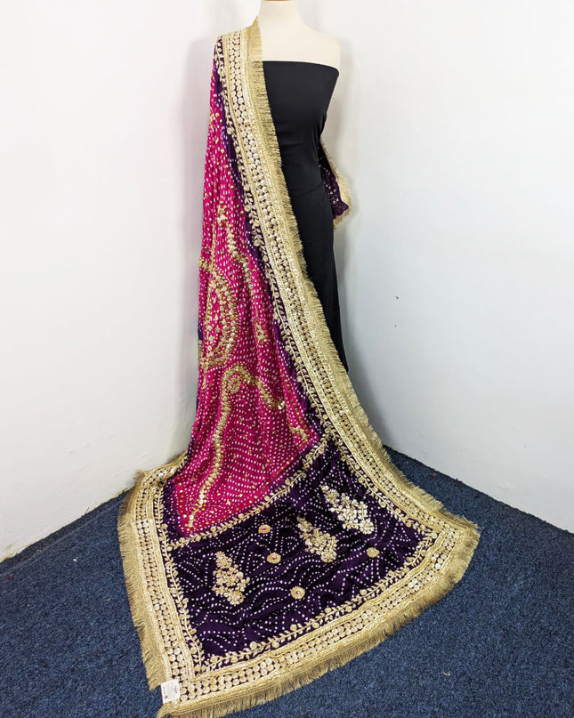 Exquisite Silk with Handmade Chunnri Gotta & Mukesh Work Dupatta