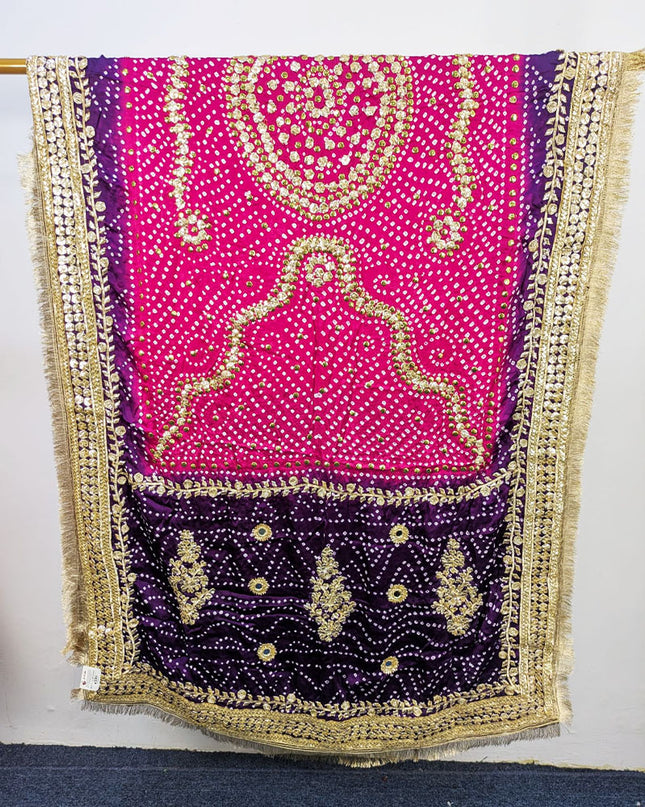 Exquisite Silk with Handmade Chunnri Gotta & Mukesh Work Dupatta