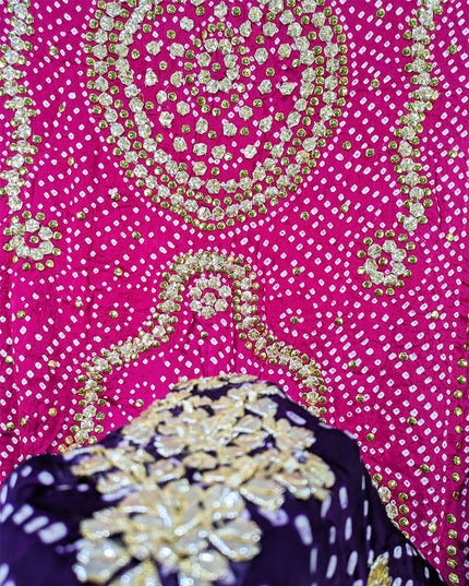 Exquisite Silk with Handmade Chunnri Gotta & Mukesh Work Dupatta