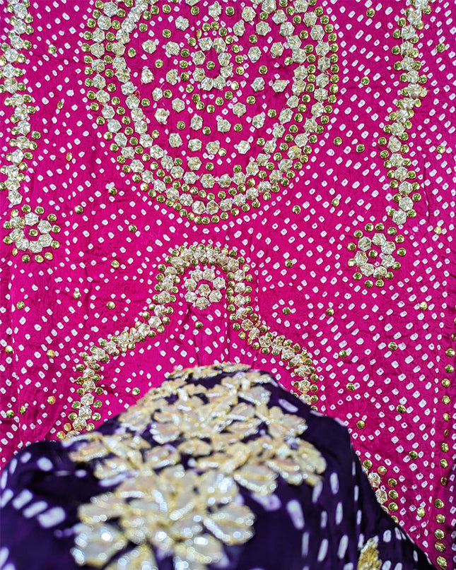 Exquisite Silk with Handmade Chunnri Gotta & Mukesh Work Dupatta