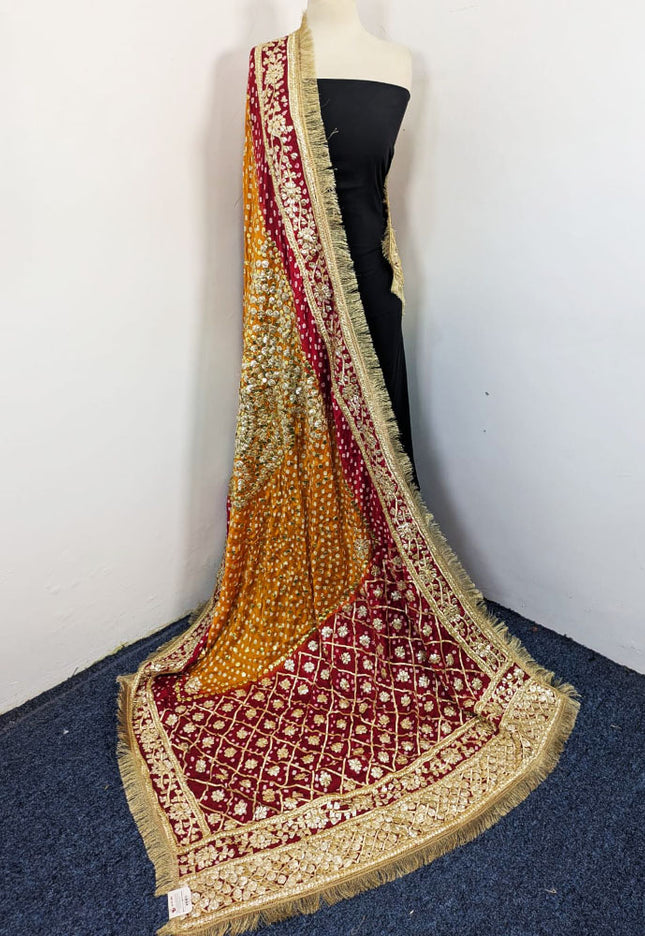 Fancy Silk with Chunnri Gotta & Mukesh Work Dupatta (Ready To Wear)