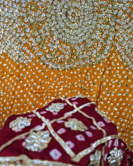 Fancy Silk with Chunnri Gotta & Mukesh Work Dupatta (Ready To Wear)