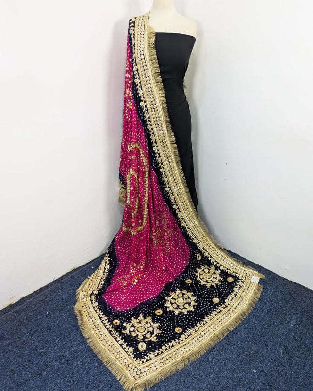 Premium Silk with Handmade Chunnri Gotta & Mukesh Work Dupatta