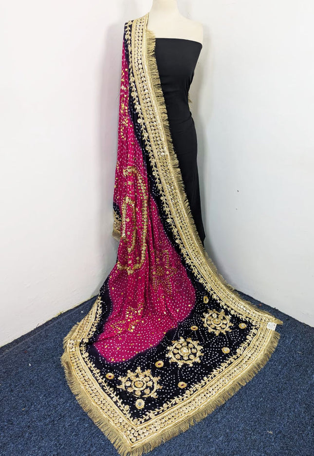 Premium Silk with Handmade Chunnri Gotta & Mukesh Work Dupatta