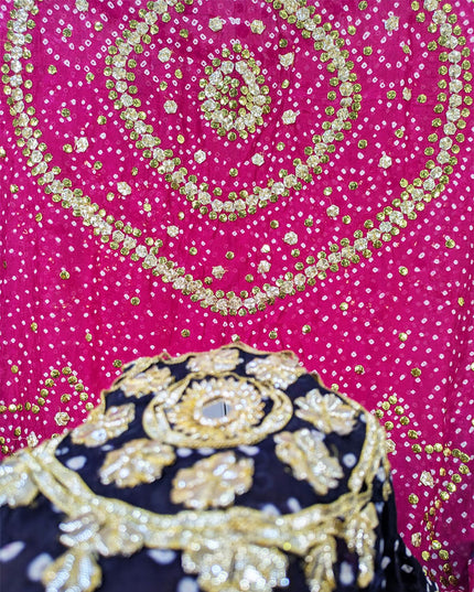 Premium Silk with Handmade Chunnri Gotta & Mukesh Work Dupatta