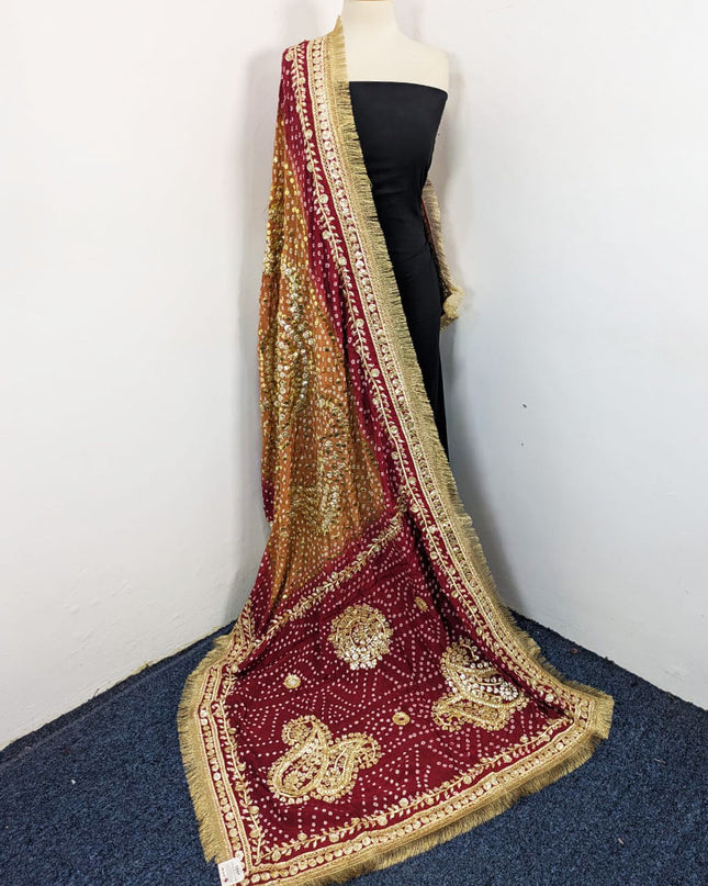 Luxury Silk with Chunnri Gotta & Mukesh Work Dupatta (Ready To Wear)