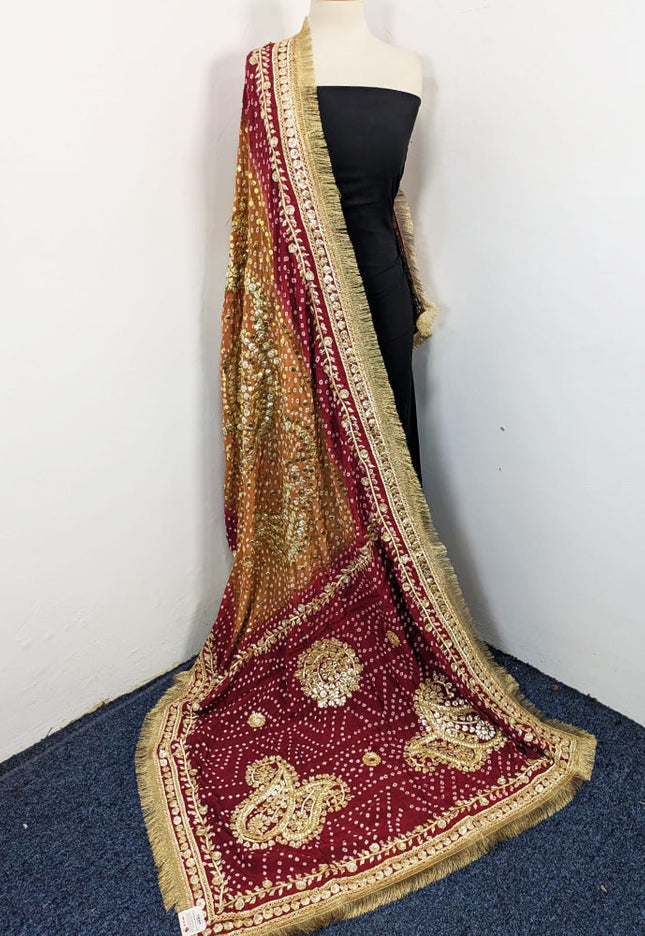 Luxury Silk with Chunnri Gotta & Mukesh Work Dupatta (Ready To Wear)
