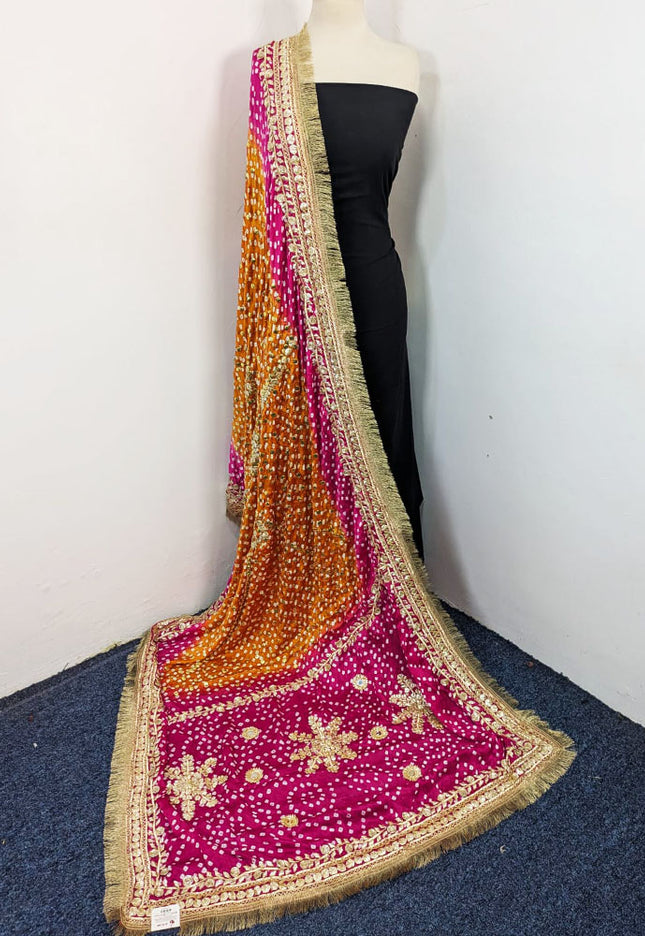 Exquisite Silk with Handmade Chunnri Gotta & Mukesh Work Dupatta