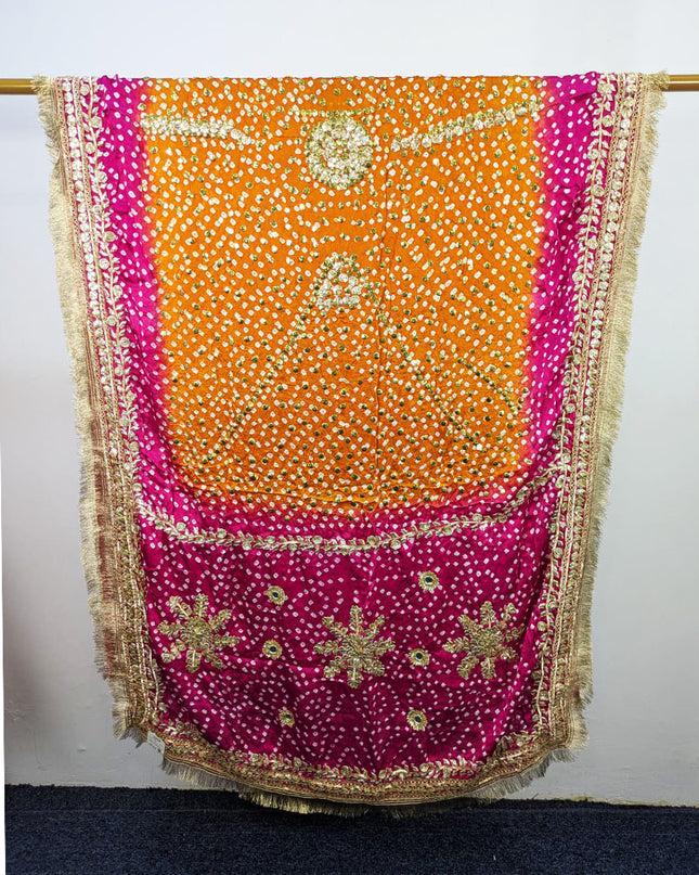 Exquisite Silk with Handmade Chunnri Gotta & Mukesh Work Dupatta