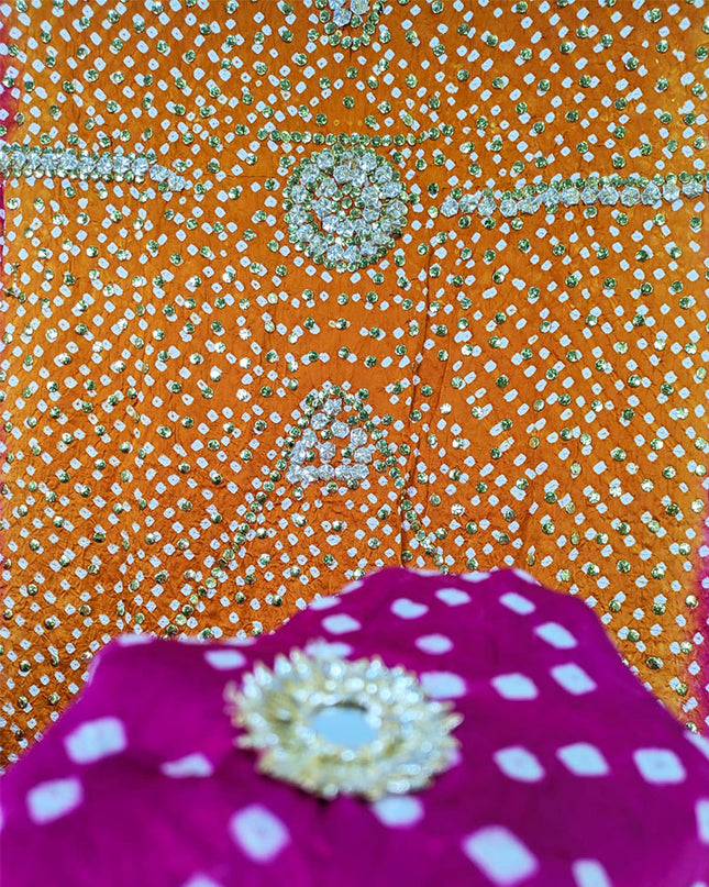 Exquisite Silk with Handmade Chunnri Gotta & Mukesh Work Dupatta