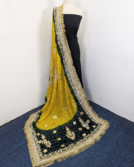 Handmade Chunnri Gotta & Mukesh Work Silk Dupatta (Ready To Wear)