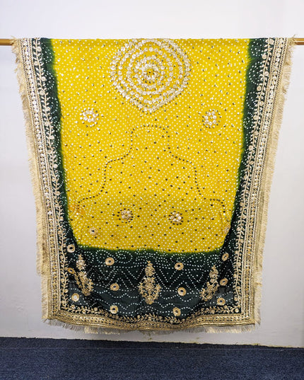 Handmade Chunnri Gotta & Mukesh Work Silk Dupatta (Ready To Wear)