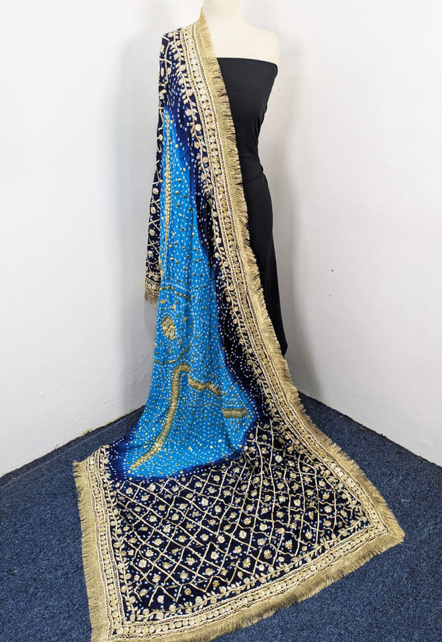 Premium Silk with Handmade Chunnri Gotta & Mukesh Work Dupatta