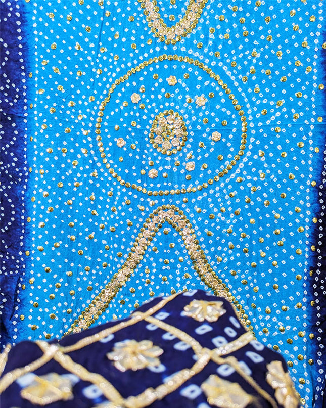 Premium Silk with Handmade Chunnri Gotta & Mukesh Work Dupatta