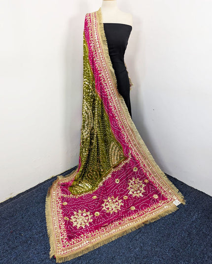Fancy Silk with Chunnri Gotta & Mukesh Work Dupatta (Ready To Wear)