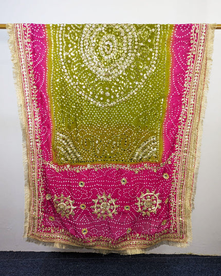 Fancy Silk with Chunnri Gotta & Mukesh Work Dupatta (Ready To Wear)