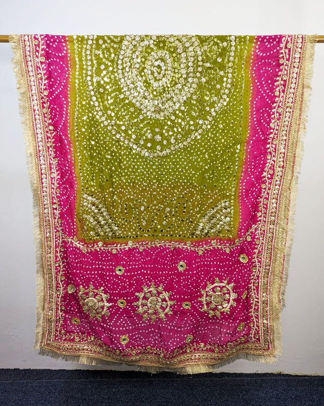 Fancy Silk with Chunnri Gotta & Mukesh Work Dupatta (Ready To Wear)