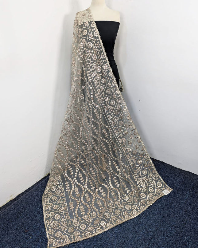 Handmade Full Jaal Gotta Work Organza Dupatta (Dyeable in All Colors)