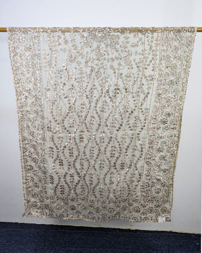 Handmade Full Jaal Gotta Work Organza Dupatta (Dyeable in All Colors)