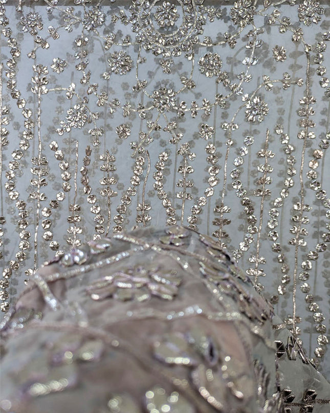 Handmade Full Jaal Gotta Work Organza Dupatta (Dyeable in All Colors)