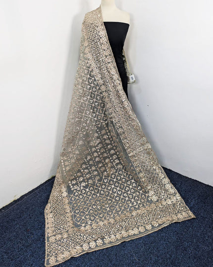 Premium Dyeable Organza with Handmade Full Jaal Gotta Work Dupatta