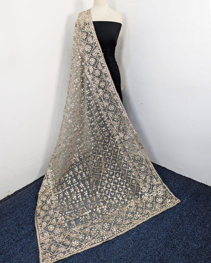 Dyeable Organza with Handmade Full Jaal Gotta Work Dupatta