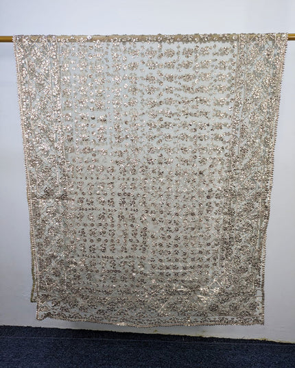 Dyeable Organza with Handmade Full Jaal Gotta Work Dupatta