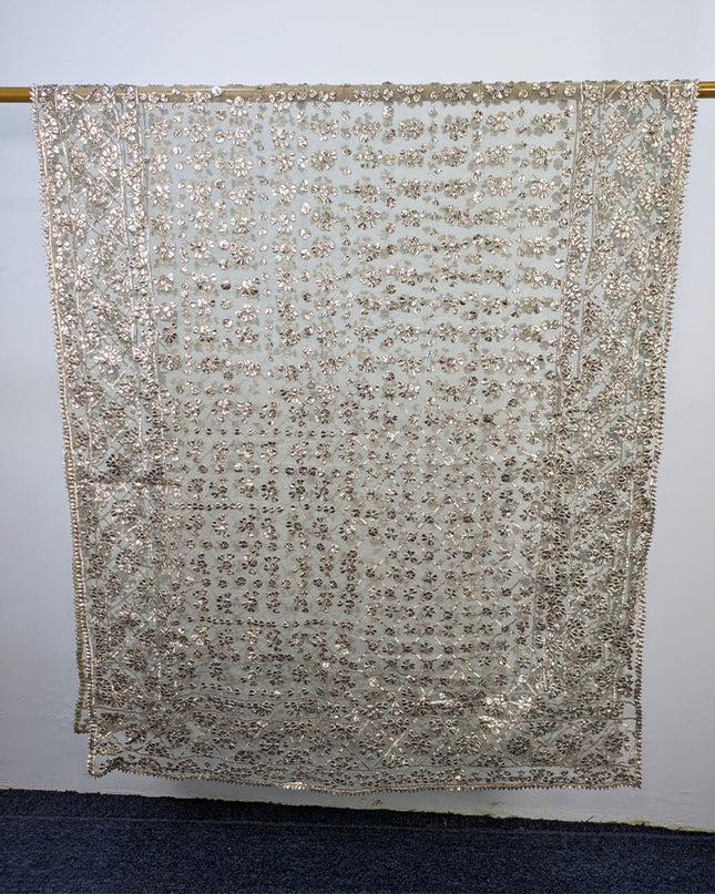 Dyeable Organza with Handmade Full Jaal Gotta Work Dupatta