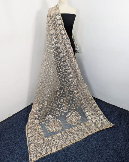 Handmade Full Jaal Gotta Work Organza Dupatta (Dyeable in All Colors)