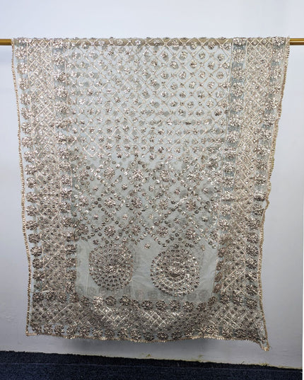 Handmade Full Jaal Gotta Work Organza Dupatta (Dyeable in All Colors)